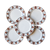 Cinq assiettes Lunéville