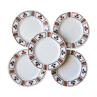 Cinq assiettes Lunéville