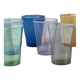 Set of six "Esagonali" glasses by Venini Murano, created by Carlo Scarpa.