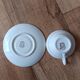 Gien earthenware coffee cup and saucer