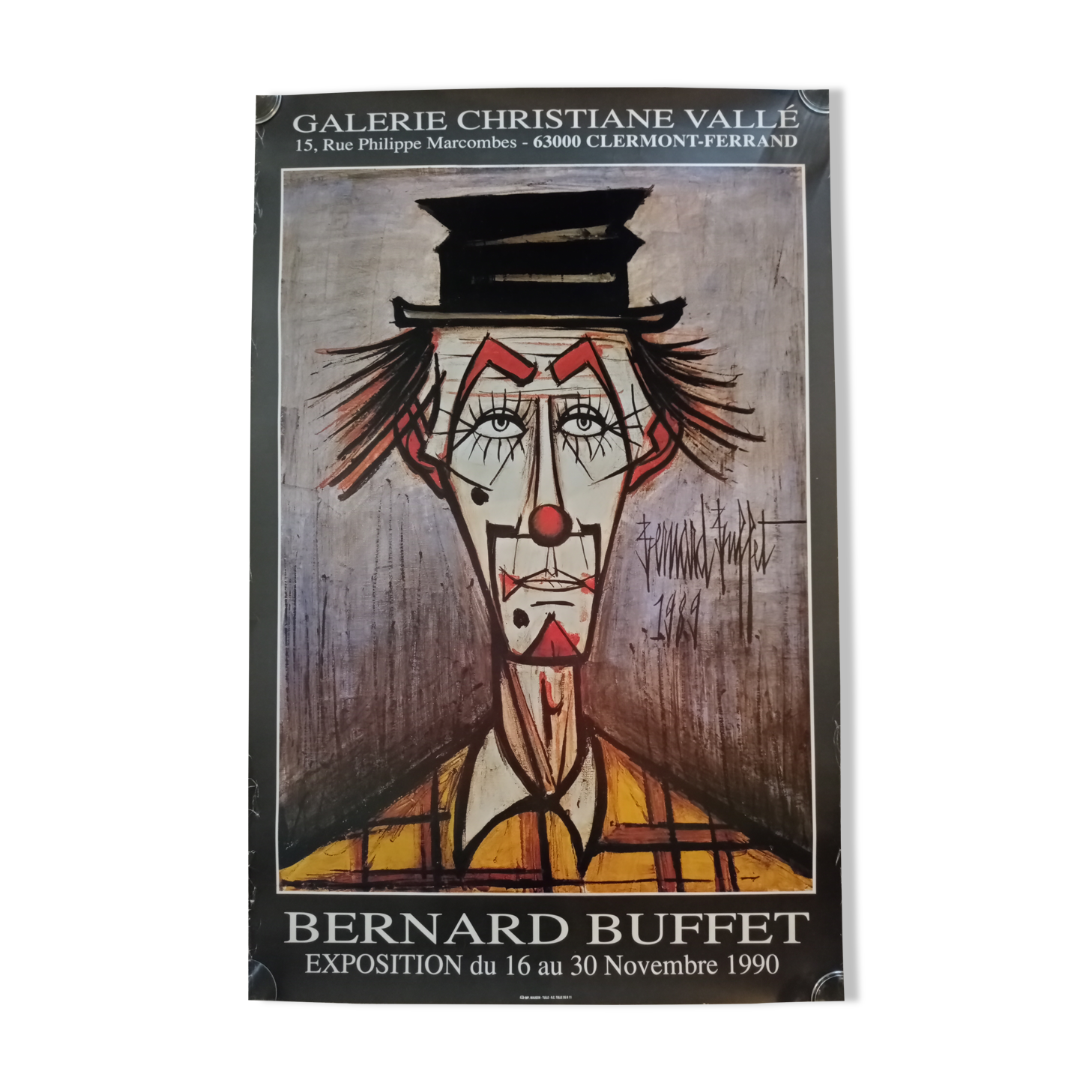 Poster by Bernard Buffet at the Galerie Christiane Vallé 1990