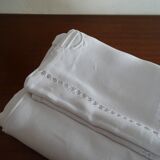 Old linen tablecloth 235 x 150 monogram AM