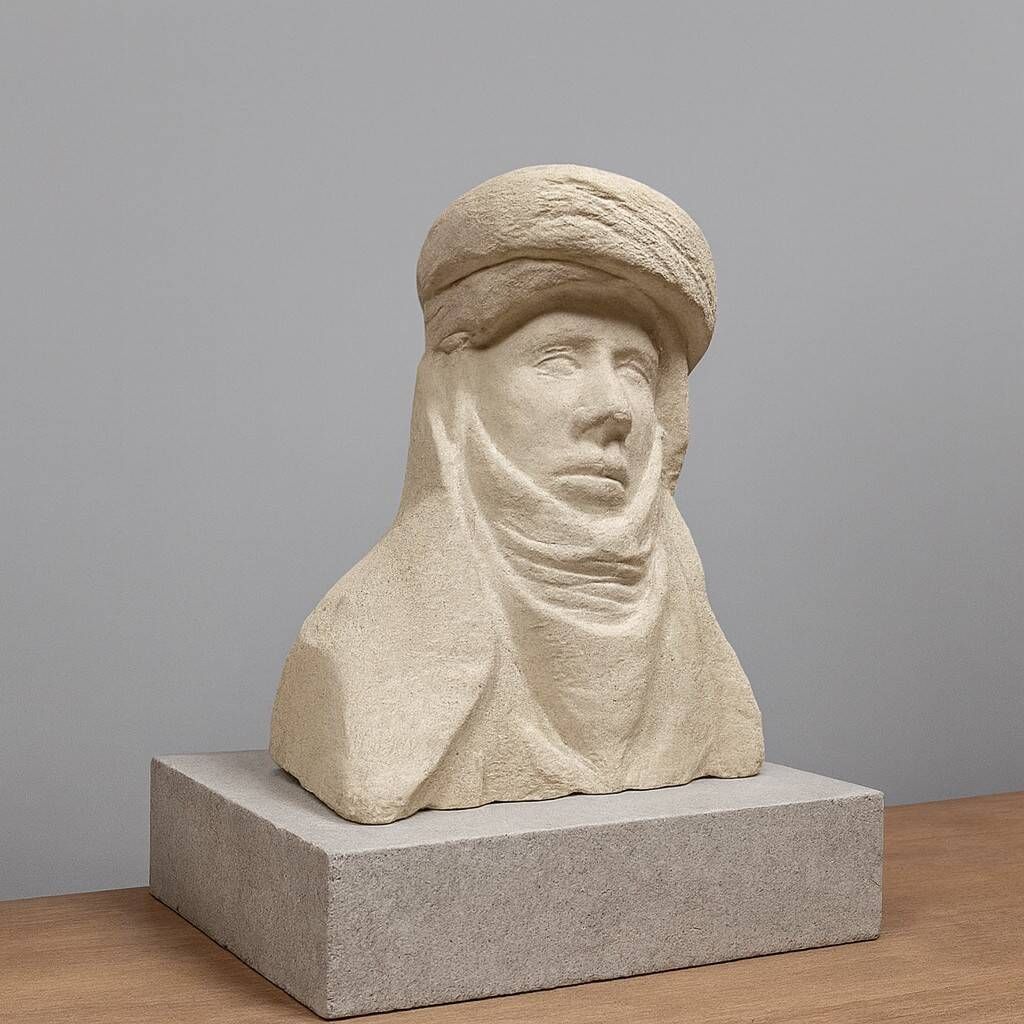 Important Orientalist stone sculpture volume from the Art Deco period.