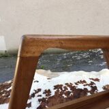 caned teak bench