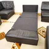 Mid-Century modular sofa in leather by De Sede, Set of 5, 1970s