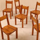 Solid elm chairs, 1980s