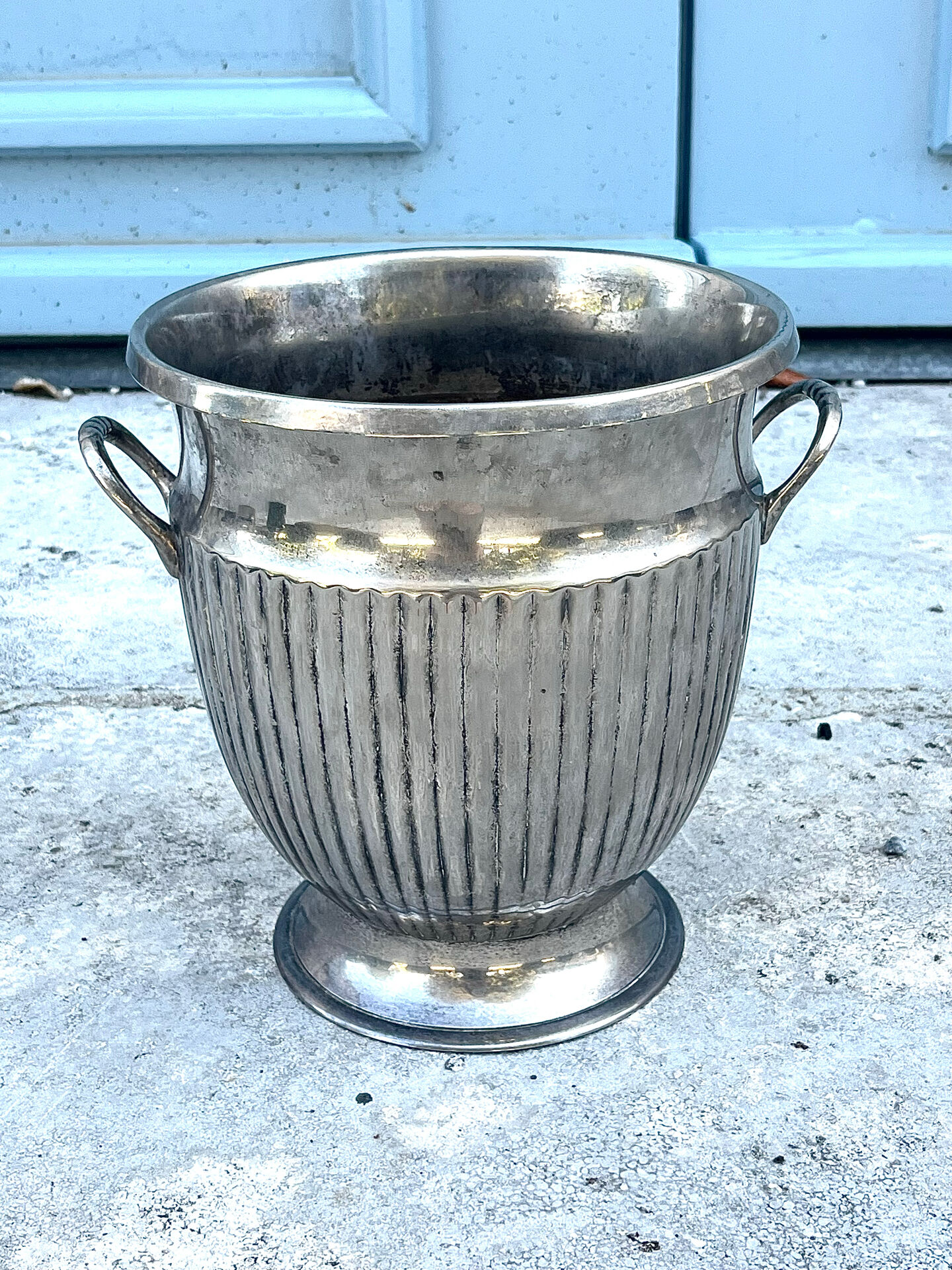 Silver Plated Champagne Bucket – Italian Empire Style Wine Cooler
