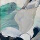 Peinture à l’huile abstraite abstraite vintage suédoise « Flux » du milieu du siècle, encadrée