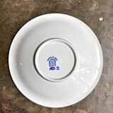 Plat calotte rond creux St Amand en faïence bleue