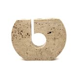 Enzo Mari, brutalist travertine candle holder, Fratelli Mannelli Italy 1970