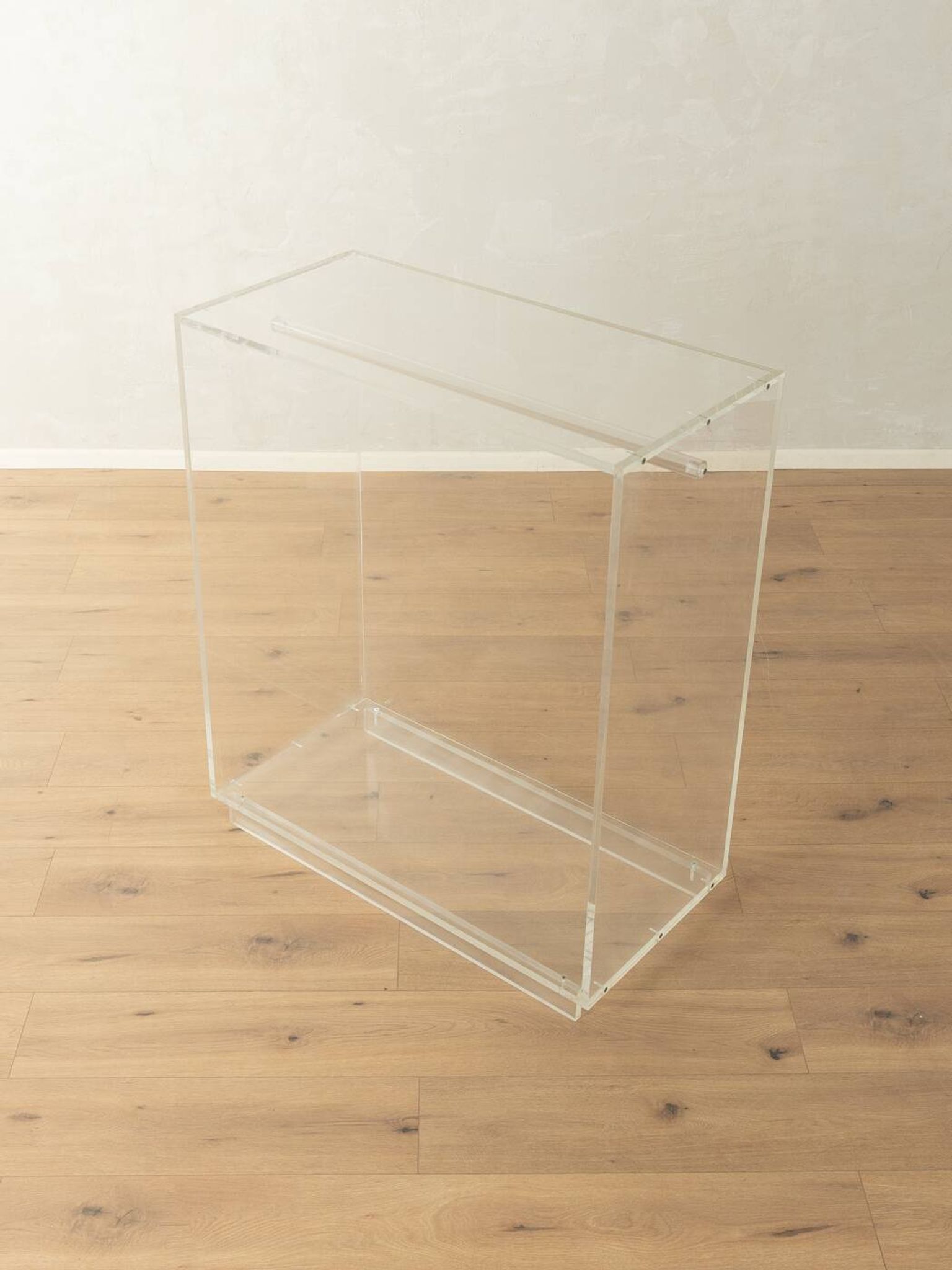 Minimalist chest of drawers from the 1980s, acrylic glass, unique piece