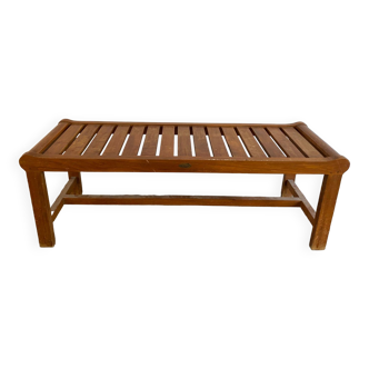 Solid teak bench le colonial by pimag seats with slats side crossover