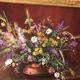 Tableau encadré et signé représentant bouquet de fleurs