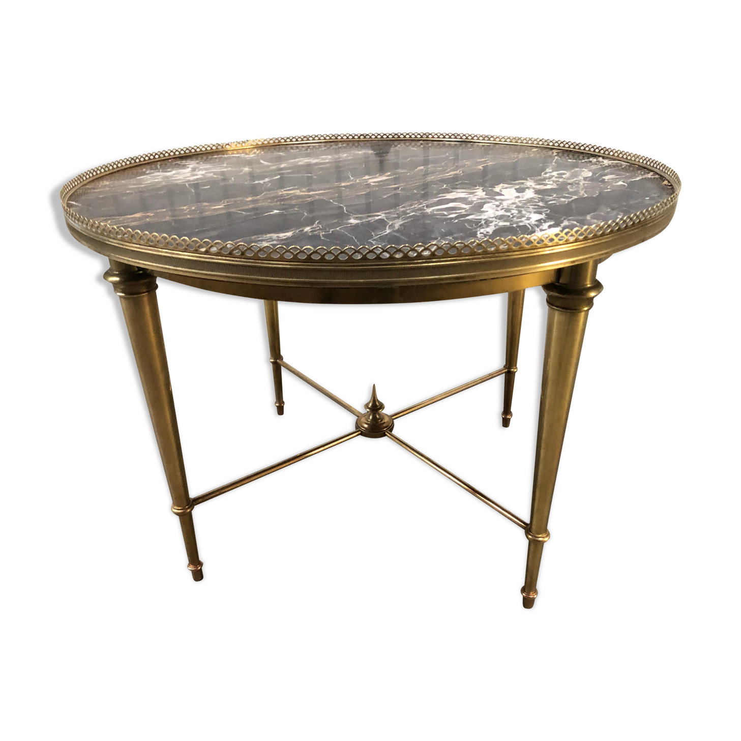 Table basse laiton et marbre