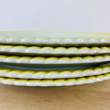 Set of 6 flat plates vintage earthenware