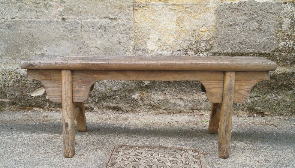 Primitive oak bench