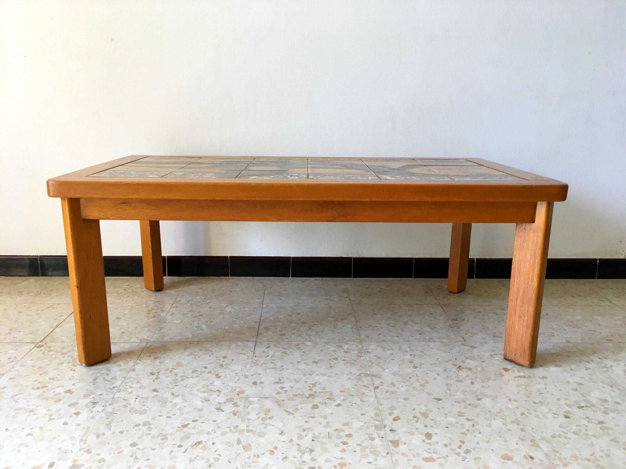 1960s vintage Vallauris ceramic coffee table