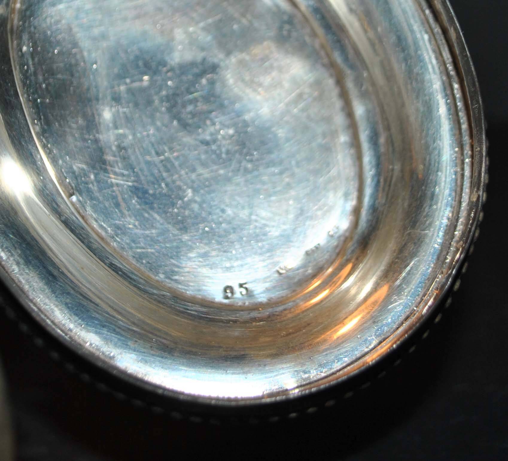 Old box in silver and cut crystal germany hallmark 833