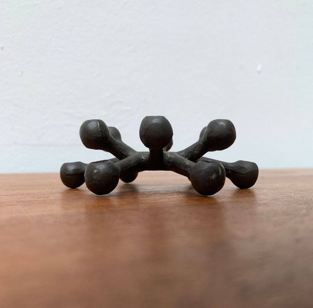 Brutalist Danish candle holder from the mid-century in cast iron by Jens H. Quistgaard.