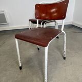 Set of 4 Gispen mahogany chairs Netherlands 70s