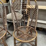4 bamboo chairs