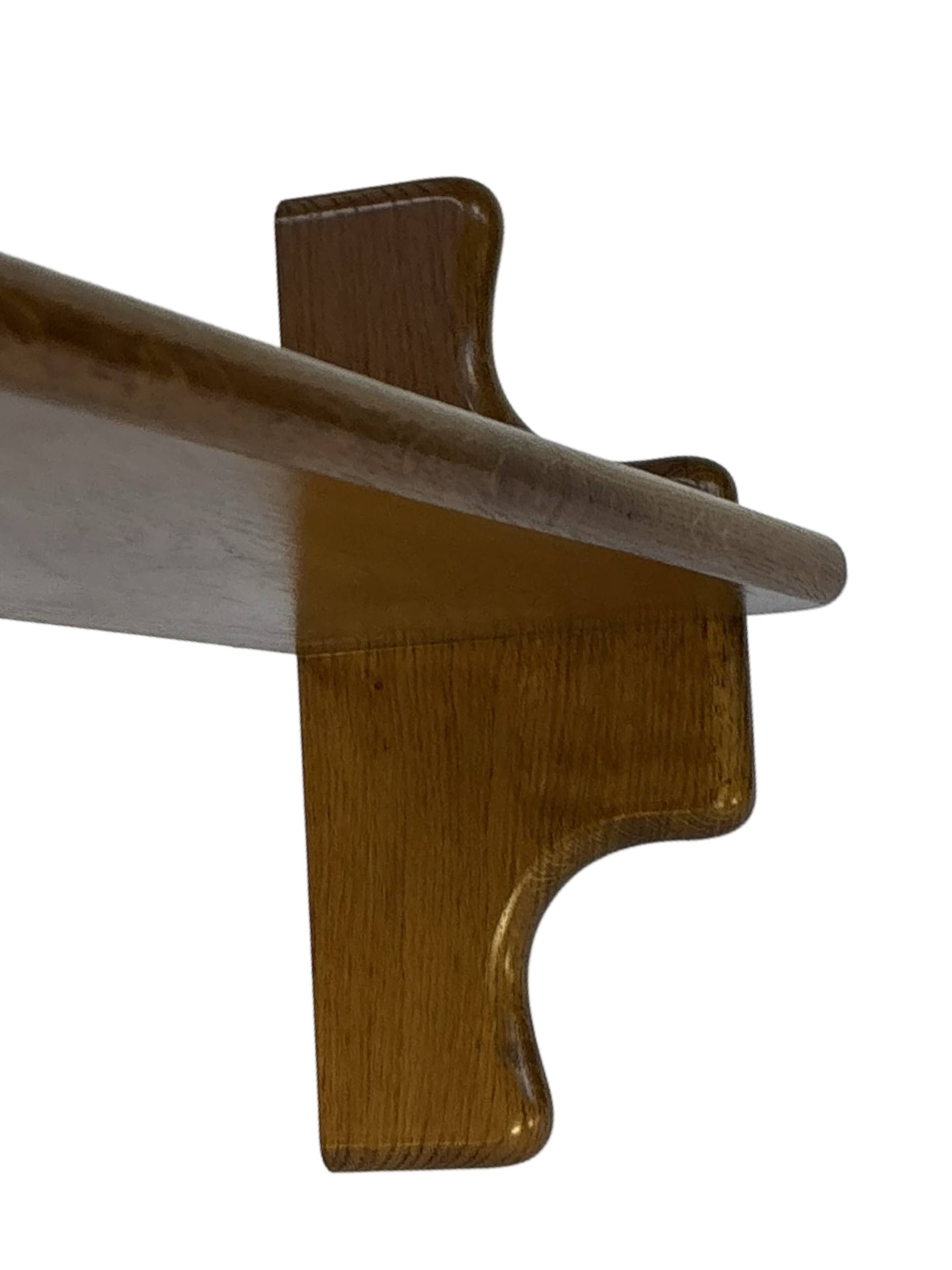 Vintage wall shelve rack bookshelf in oak wood minimalist