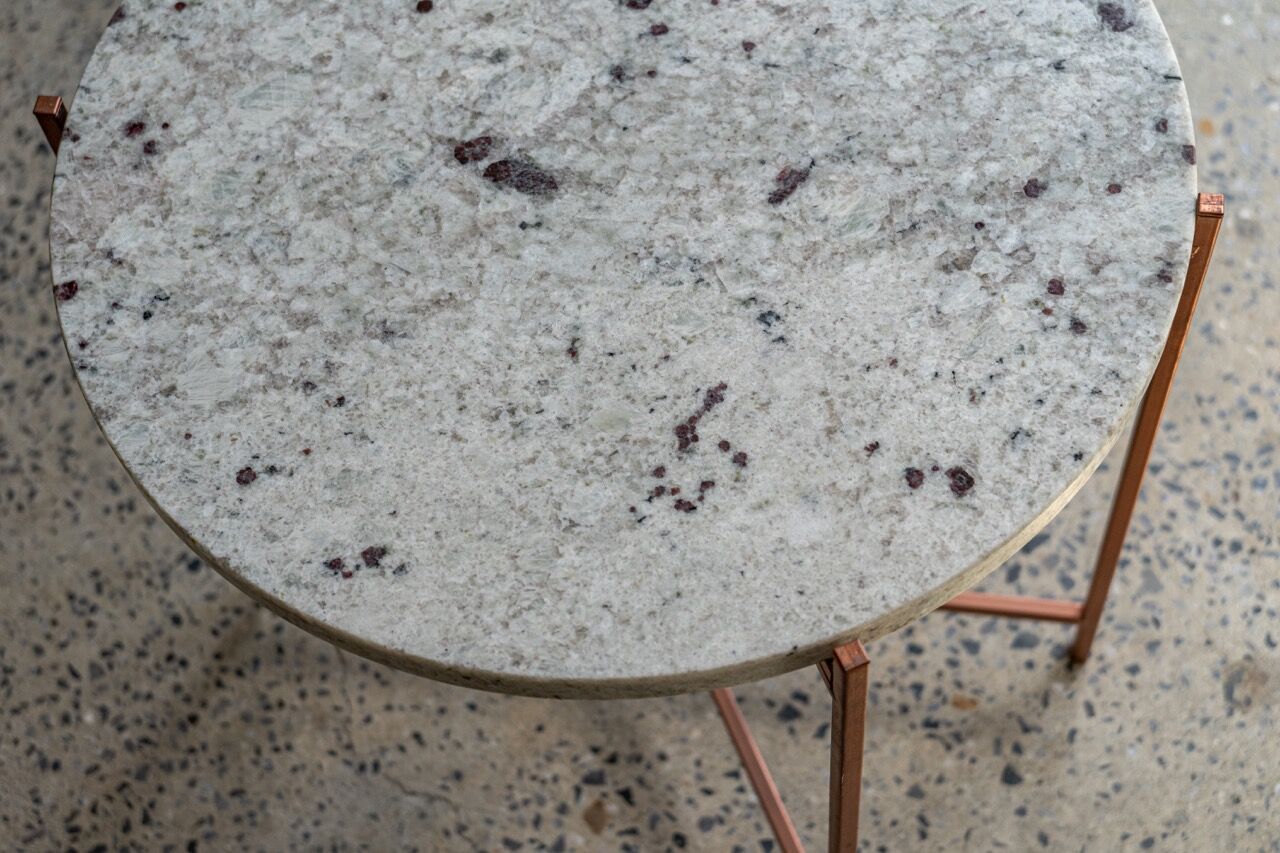 white granite table