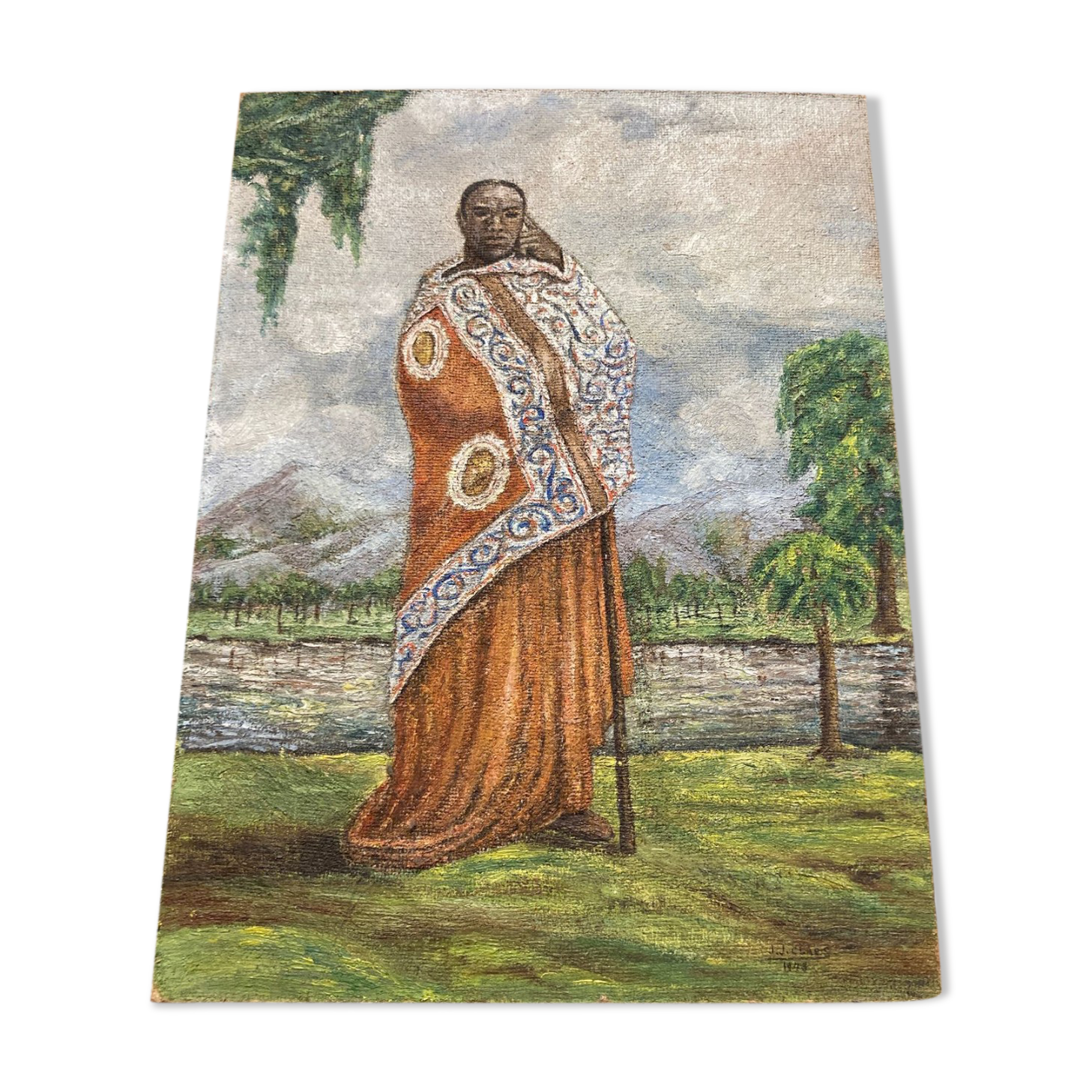 Painting on isorel of an African man