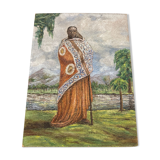 Painting on isorel of an African man