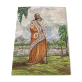 Peinture sur isorel d'un homme africain