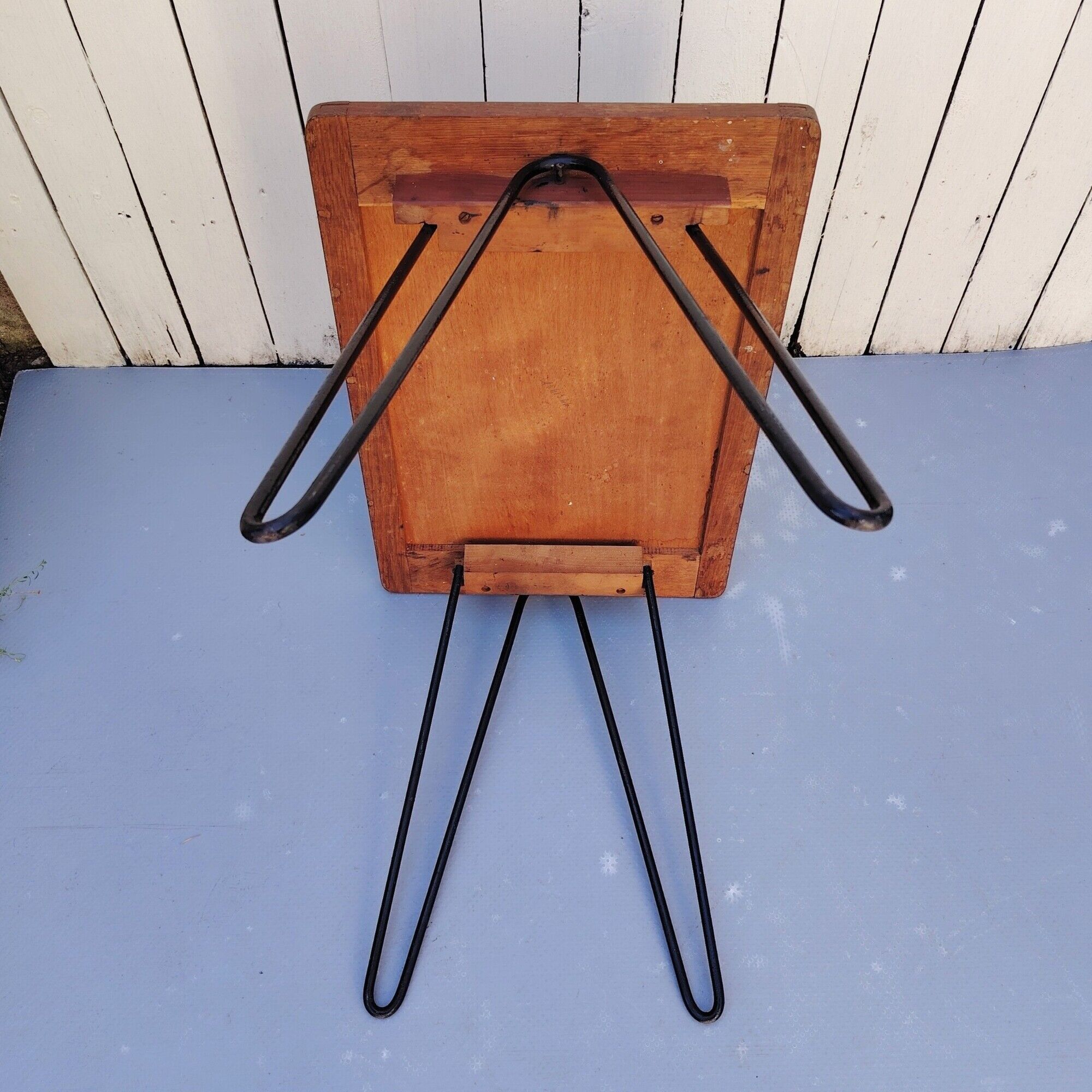 Folding side table, 50s design, trumpet legs, vintage