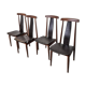 Set of 4 teak and leather dining chairs, Denmark 1960s