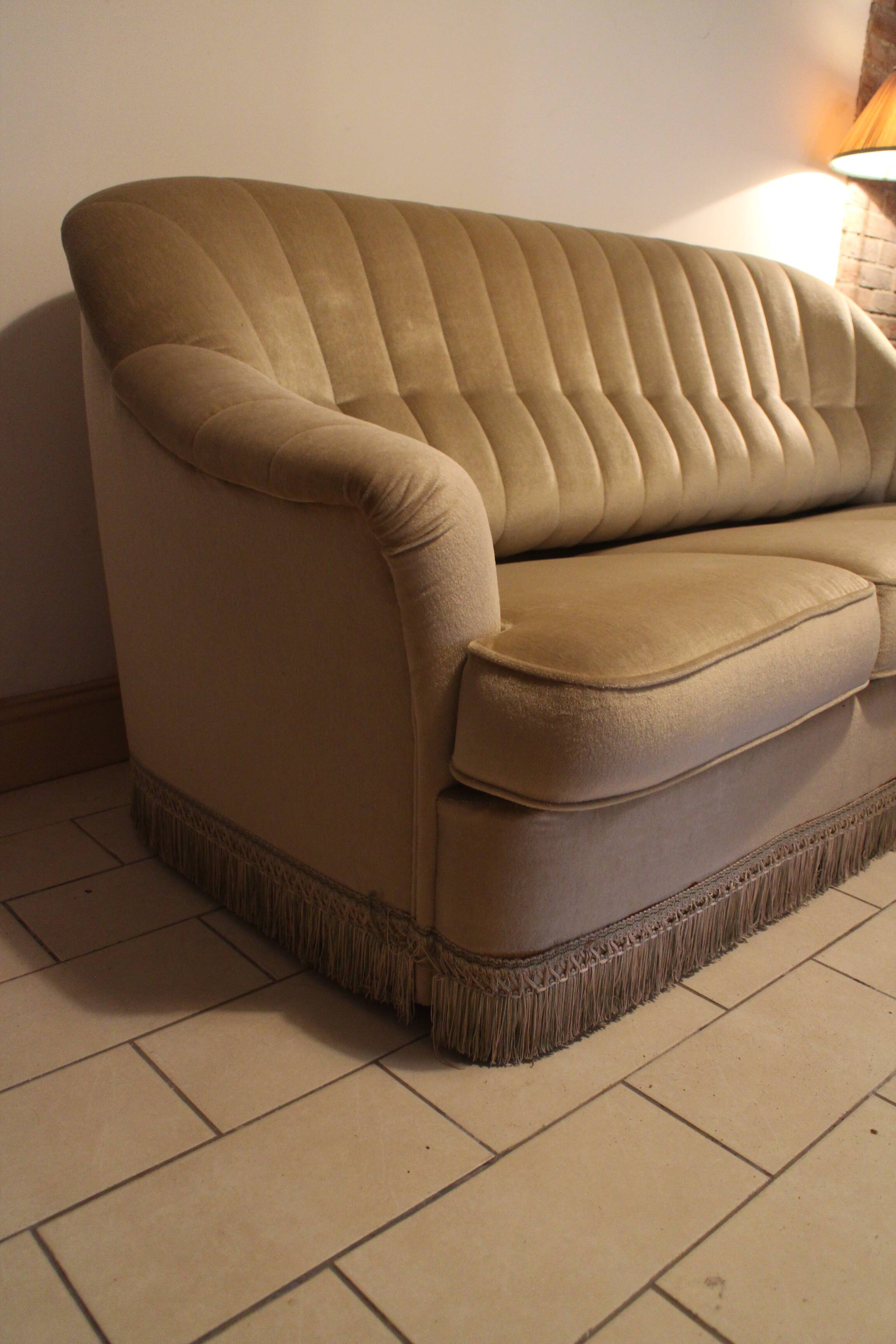 canapé convertible Himolla vintage en velours