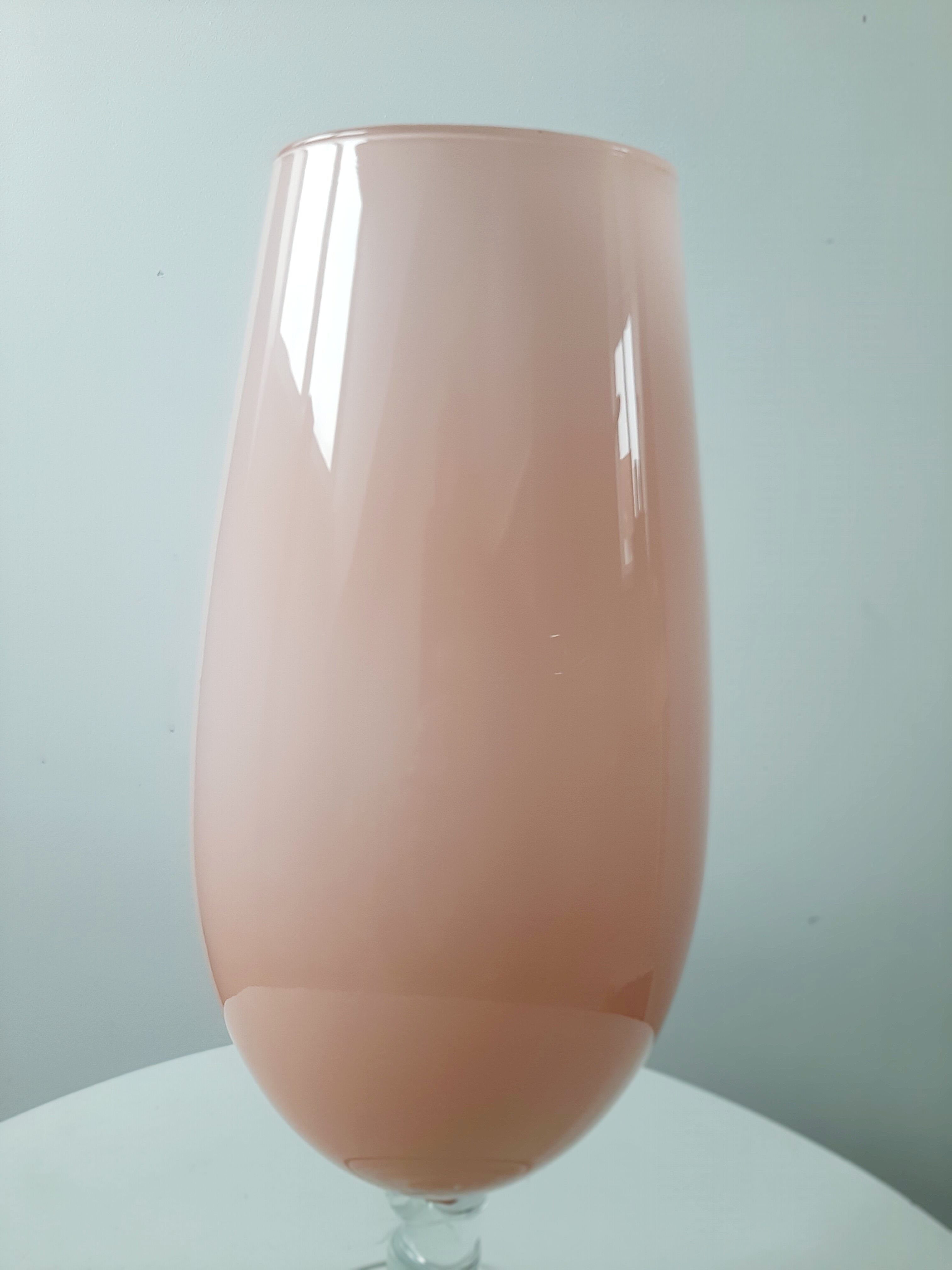 Italian vase pink blown glass