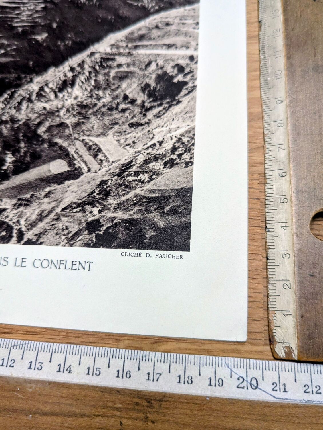Gorge de la Têt, Pyrenees. Printed photo plate from 1937.