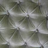 1940s Danish Curved Green Buttoned Sofa