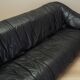 Black leather sofa, Italian design, 1960s, production: Italy