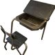 Vintage 1950s school desk / student desk – wood & metal