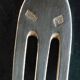 Silver-plated metal dessert forks, Cailar Bayard hallmark, set of three