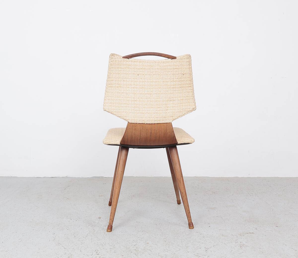 set of 2 vintage plywood dining chairs