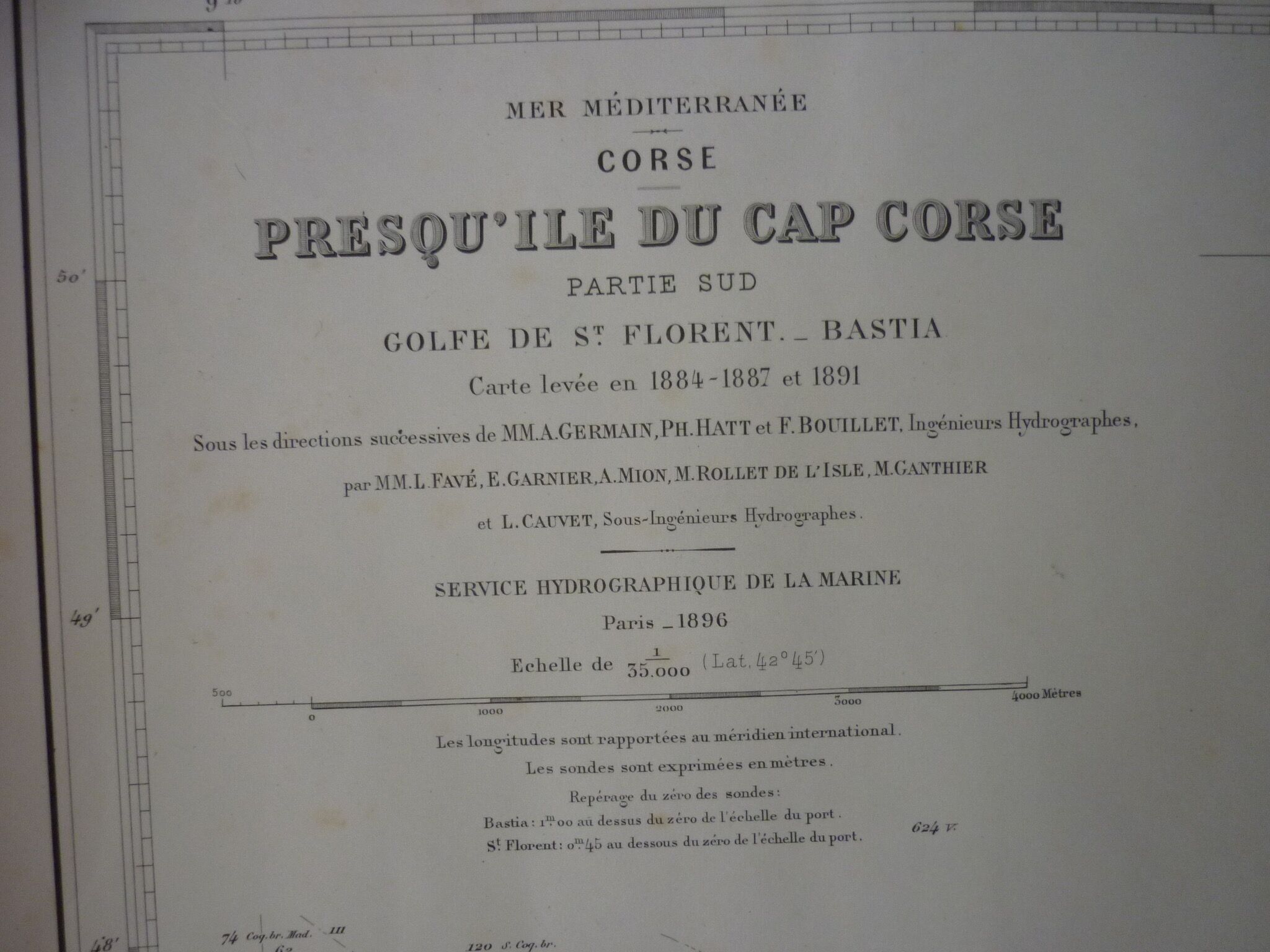 Map of the navy "cap corse a bastia" nº 4887
