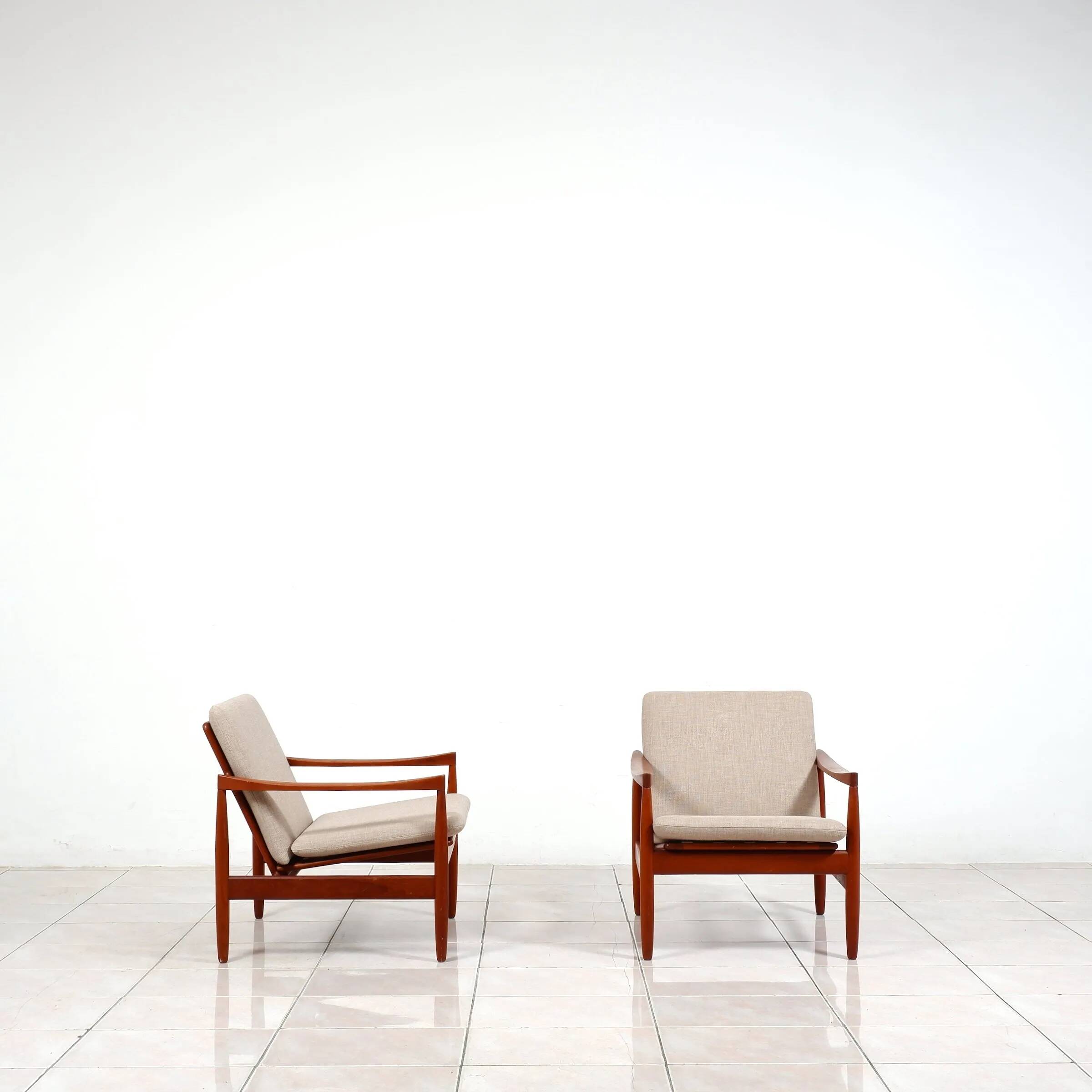 2 chaises longues en teck par Skive Mobelfabrik