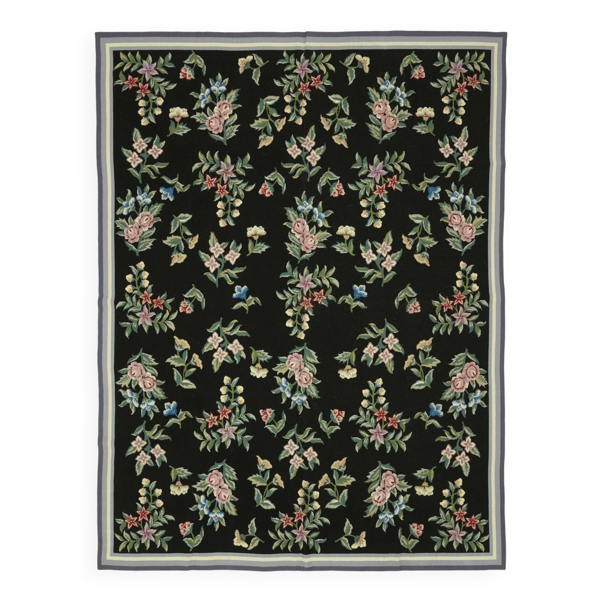 Handmade Vintage Flatweave Needlepoint Kilim 236 cm x 306 cm
