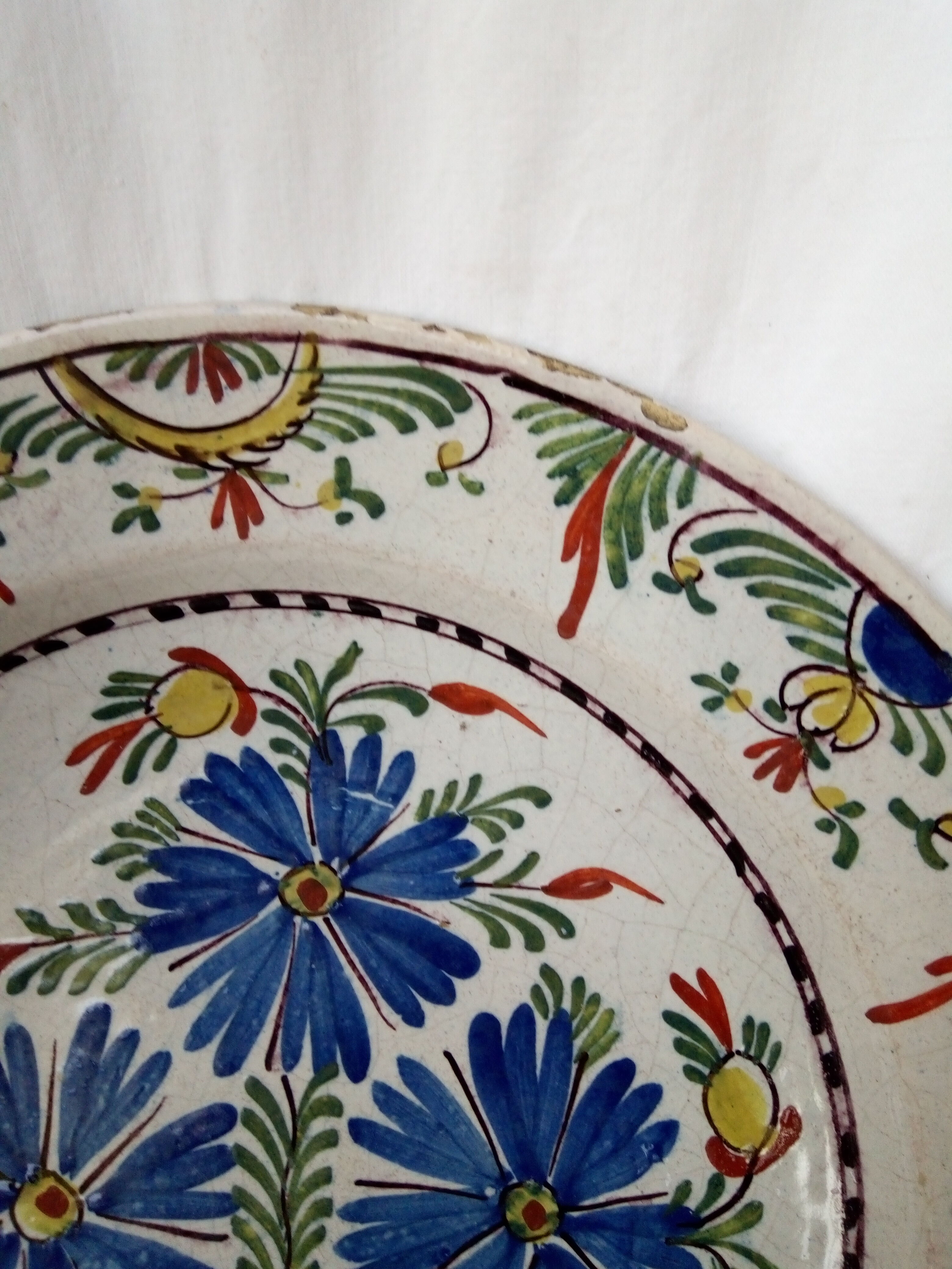 Former earthenware dish from northern France, Late 18th, early 19th century