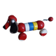 Lacquered wooden pull-along dog toy