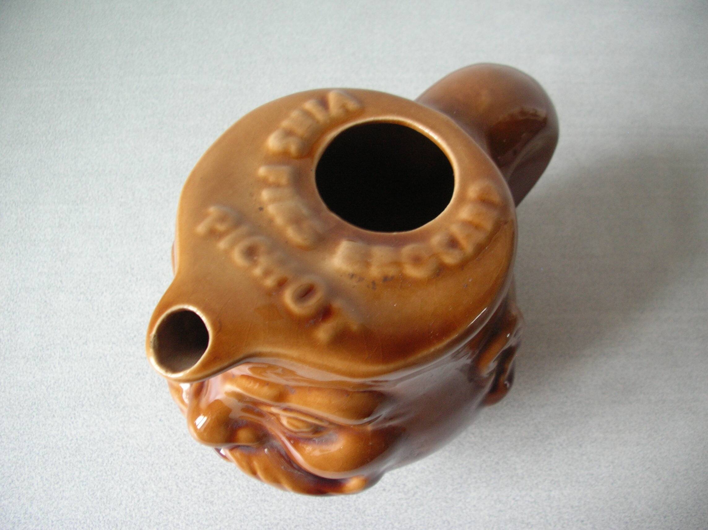 Old anthropomorphic pitcher Vins Fins Brocard Pichot jug bistro estaminet