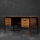Mid-Century Danish Scandinavian Modern Teak Bilateral Desk with Drawers, 1960s
