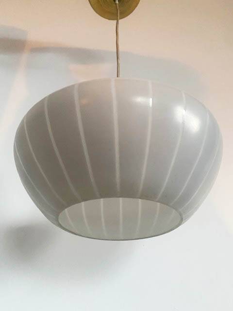 Glass and brass pendant light