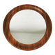 Mid Century Teak Round Wall Mirror, Denmark, 1960s