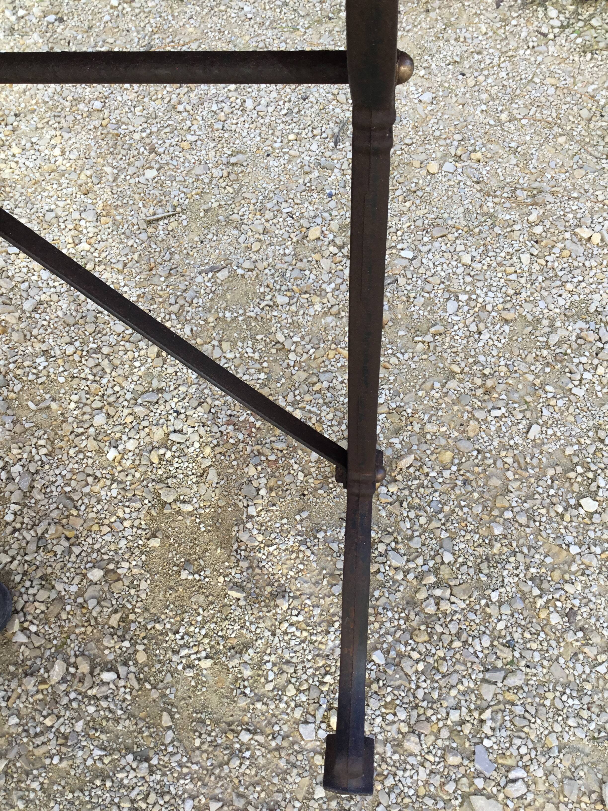 Cast iron and wood bistro table